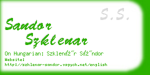 sandor szklenar business card